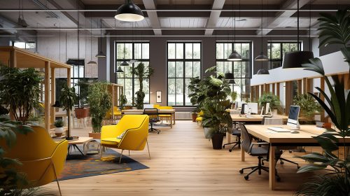 co working office interior Generative AI